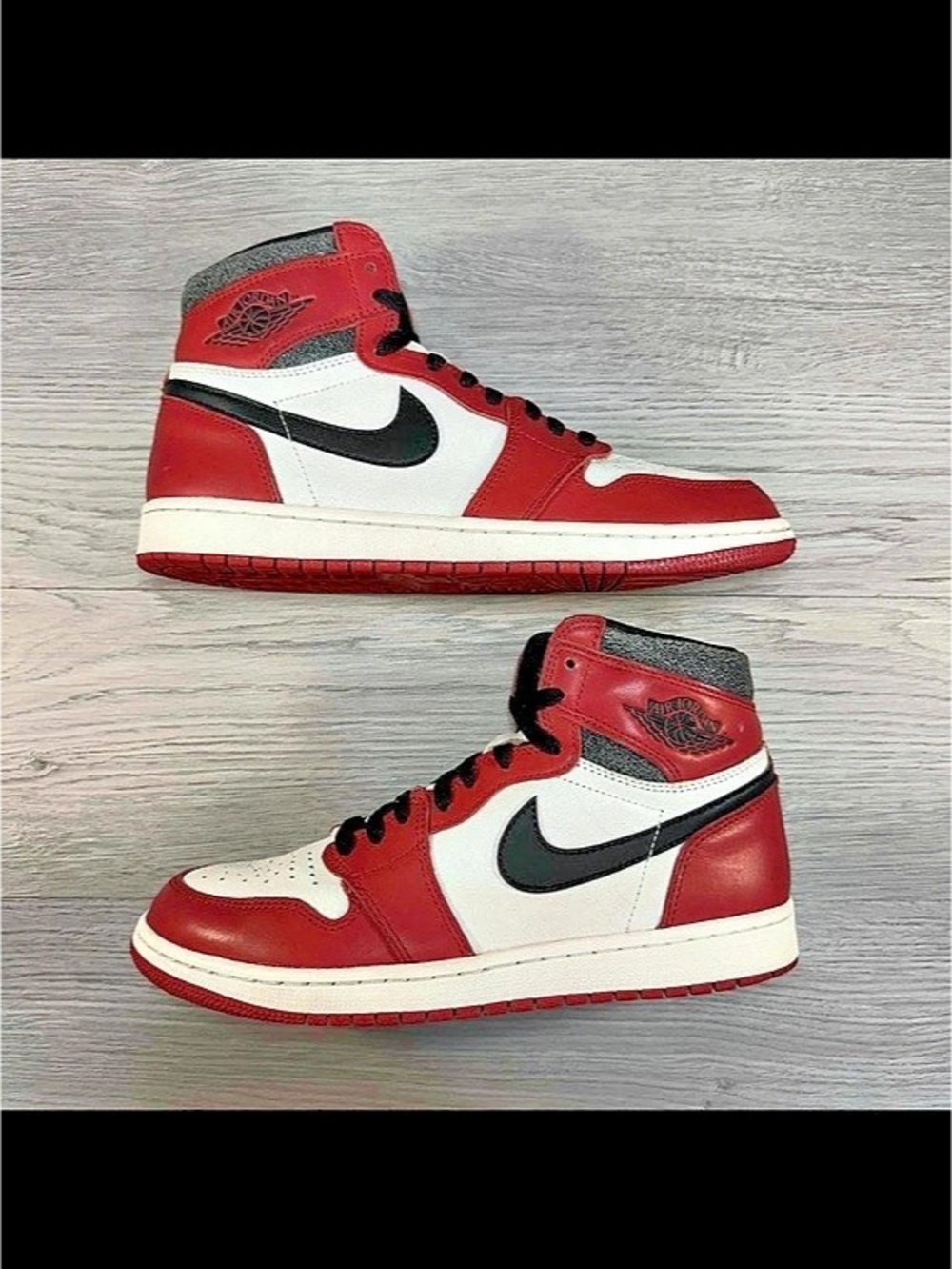 Nike Air Jordan 1 Retro High OG High-Top Sneakers Red & White us 9.5